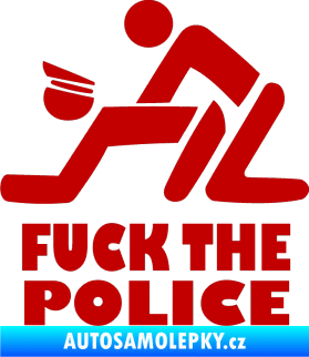 Samolepka Fuck the police 001 tmavě červená