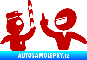 Samolepka Fuck the police 003 tmavě červená