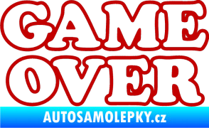 Samolepka Game over nad sebou 001 tmavě červená