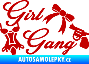 Samolepka Girl gang 001 tmavě červená