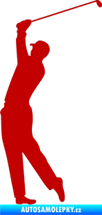 Samolepka Golfista 003 levá tmavě červená