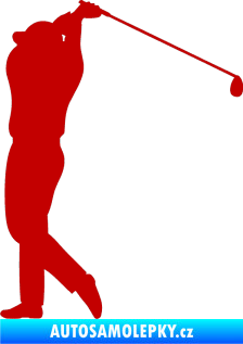 Samolepka Golfista 004 levá tmavě červená