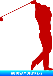 Samolepka Golfista 004 pravá tmavě červená