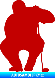Samolepka Golfista 006 pravá tmavě červená