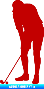 Samolepka Golfista 007 levá tmavě červená