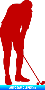 Samolepka Golfista 007 pravá tmavě červená
