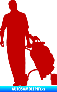 Samolepka Golfista 009 levá tmavě červená