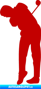 Samolepka Golfista 013 levá tmavě červená