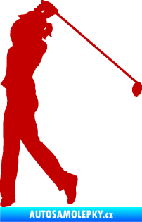 Samolepka Golfistka 013 levá tmavě červená