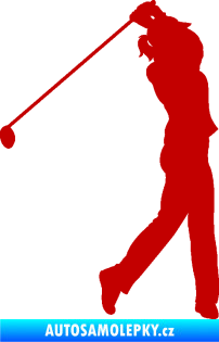 Samolepka Golfistka 013 pravá tmavě červená