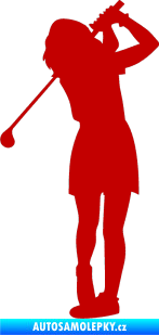 Samolepka Golfistka 014 levá tmavě červená