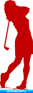 Samolepka Golfistka 015 levá tmavě červená