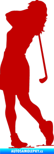 Samolepka Golfistka 015 pravá tmavě červená
