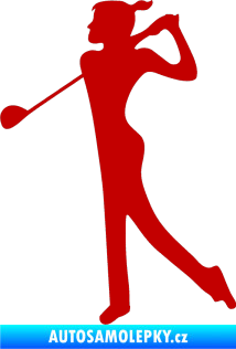 Samolepka Golfistka 016 levá tmavě červená