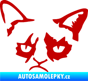 Samolepka Grumpy cat 001 levá tmavě červená