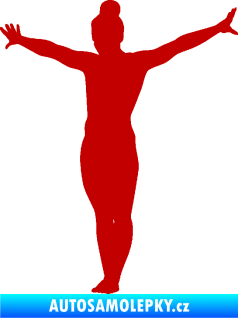 Samolepka Gymnastka 002 levá tmavě červená