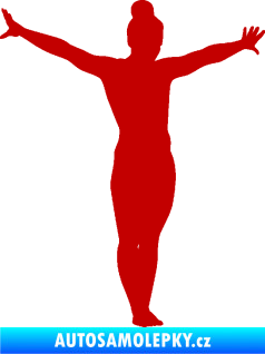 Samolepka Gymnastka 002 pravá tmavě červená