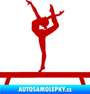 Samolepka Gymnastka 003 levá kladina tmavě červená