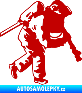 Samolepka Hasič 006 pravá tmavě červená