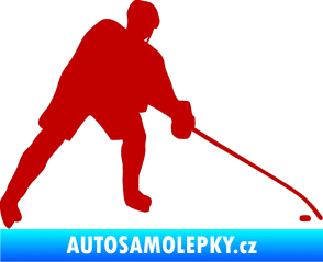 Samolepka Hokejista 002 pravá tmavě červená
