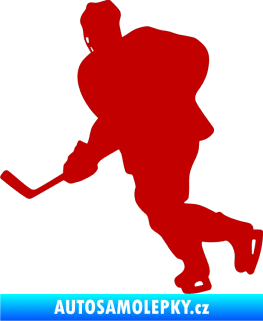 Samolepka Hokejista 009 levá tmavě červená