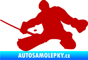 Samolepka Hokejista 015 levá brankář tmavě červená