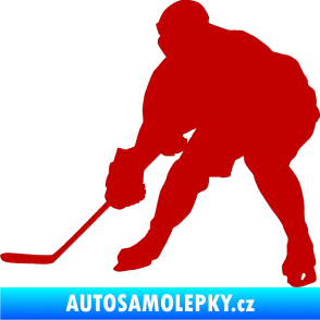 Samolepka Hokejista 016 levá tmavě červená