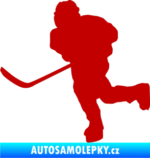 Samolepka Hokejista 017 levá tmavě červená
