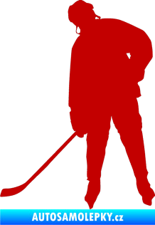 Samolepka Hokejista 024 levá tmavě červená