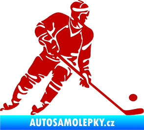 Samolepka Hokejista 027 pravá tmavě červená