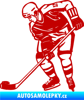 Samolepka Hokejista 029 levá tmavě červená