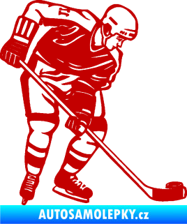 Samolepka Hokejista 029 pravá tmavě červená