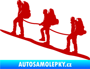 Samolepka Horolezci levá tmavě červená