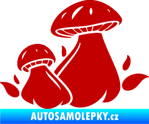 Samolepka Houby 002 pravá tmavě červená