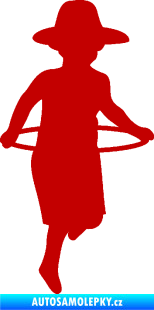 Samolepka Hula Hop 001 pravá dítě s obručí tmavě červená