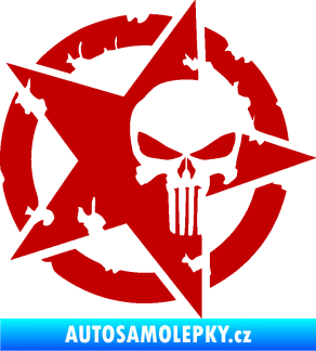 Samolepka Hvězda army 004 Punisher tmavě červená