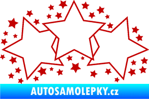 Samolepka Hvězdy a hvězdičky dekor tmavě červená