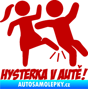 Samolepka Hysterka v autě pravá tmavě červená
