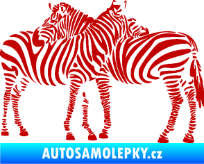 Samolepka Interiér 019 levá zebry tmavě červená
