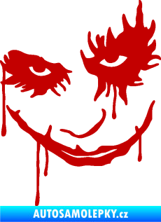 Samolepka Joker 003 levá tvář tmavě červená