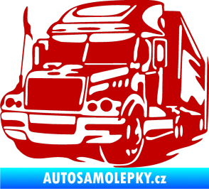Samolepka Kamion 002 levá nákladní auto tmavě červená