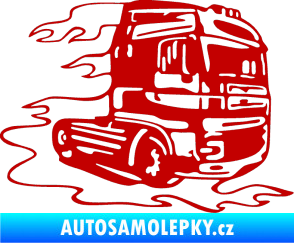 Samolepka Kamion 003 pravá nákladní auto tmavě červená