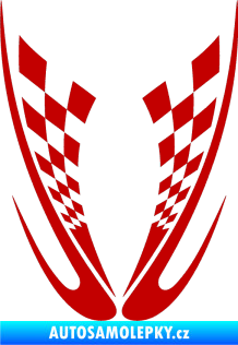 Samolepka Kapota 005 šachovnice tmavě červená