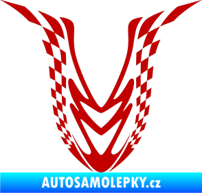 Samolepka Kapota 006 šachovnice tmavě červená