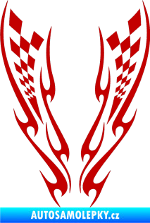Samolepka Kapota 031 šachovnice tmavě červená