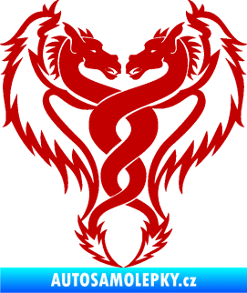 Samolepka Kapota 039 dvojitý drak tmavě červená