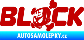 Samolepka Kenblock lebka s napisem tmavě červená