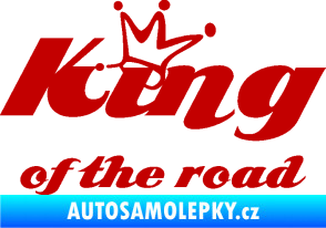 Samolepka King of the road nápis tmavě červená