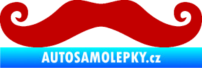 Samolepka Knír 001 movember, moustache styl tmavě červená