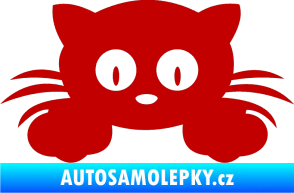 Samolepka Kočka 007 levá tmavě červená
